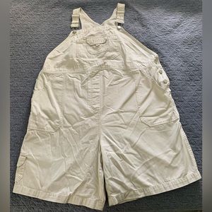 Womens motherhood maternity beige shortalls size Large